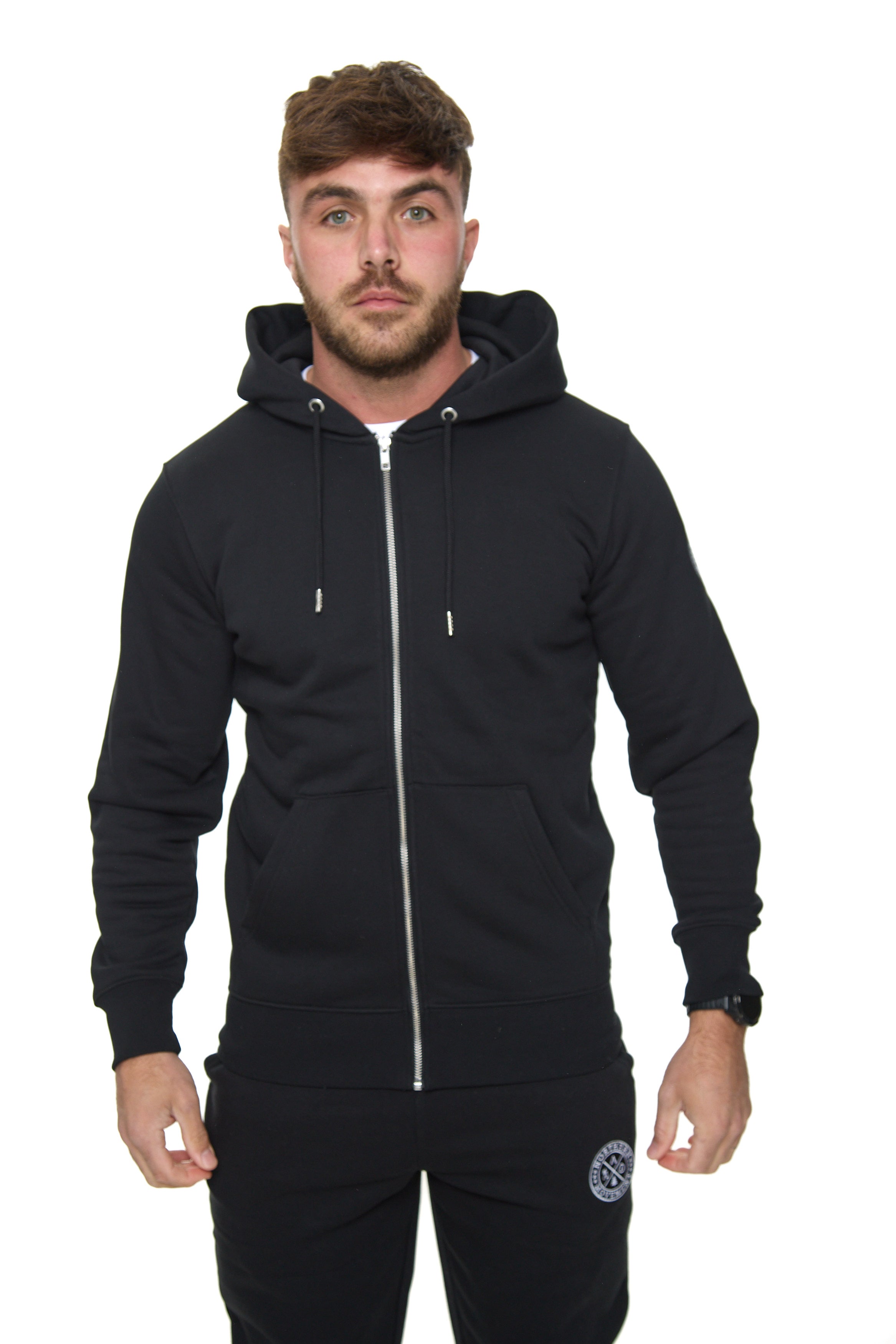 Black zip up track clearance jacket